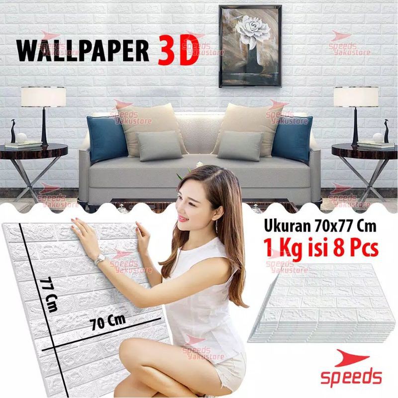 Wallpaper 3D Foam /  Sticker Dinding Foam / Wallpaper Dinding 3D Wall Sticker