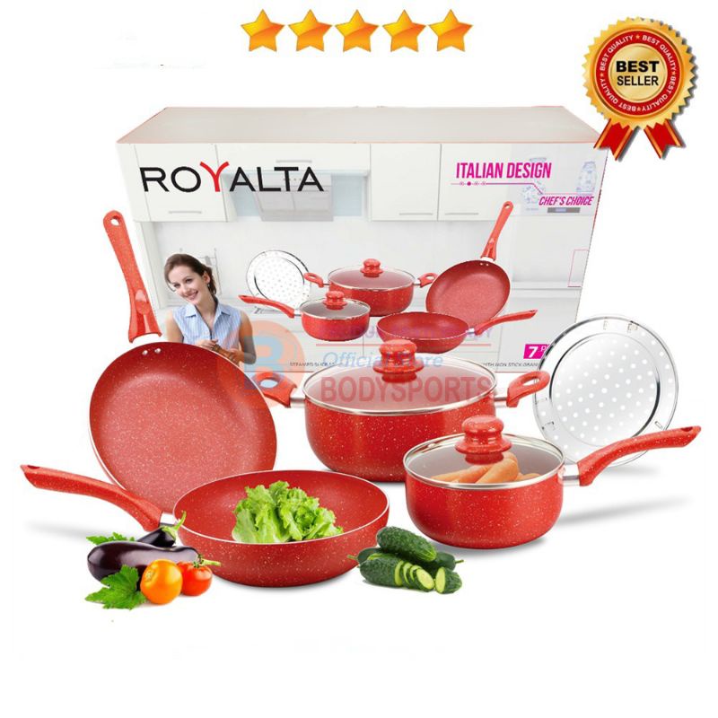 Royalta , HC 11 PCS  , Panci antilengket , Italian Cookware , kukus , SET 7 pcs