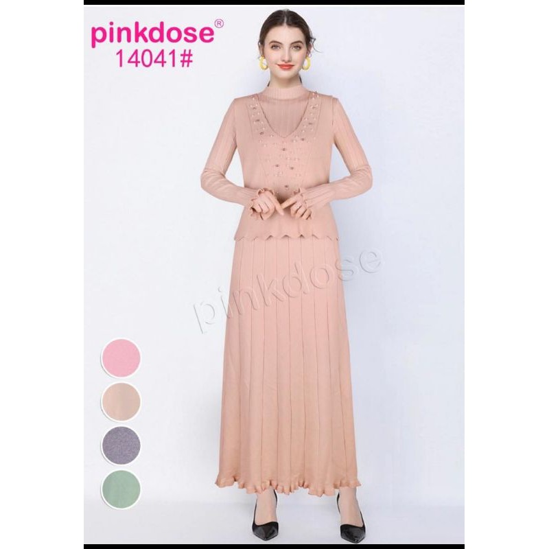 gamis rajut pinkdose rompi pisah