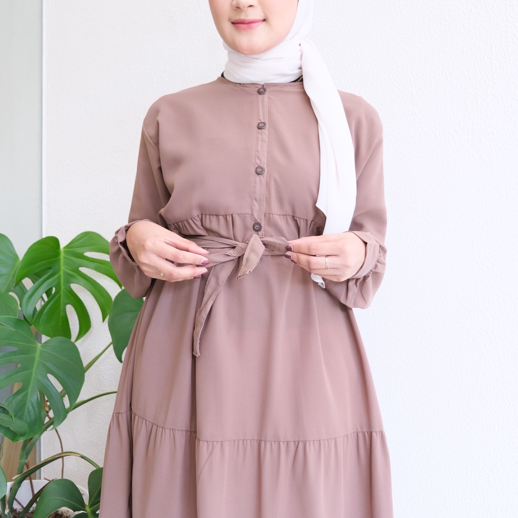 (AMD) GAMIS BREZANI MIDI LONG DRESS REMAJA RUFFLE WOLFIS