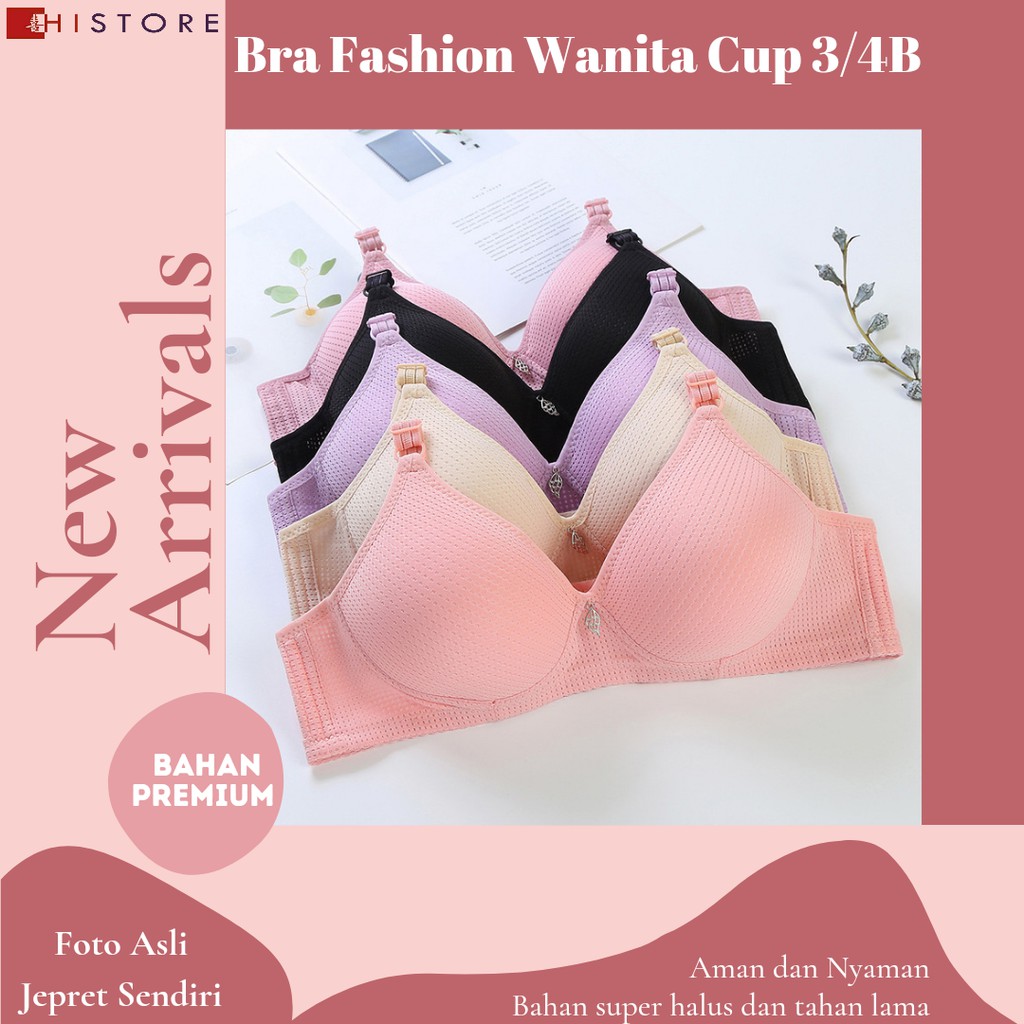 [HI] Bra BH FASHION Wanita CUP 3/4B Bra wanita Premium BH Busa Tipis Tanpa Kawat Sangat Nyaman S8