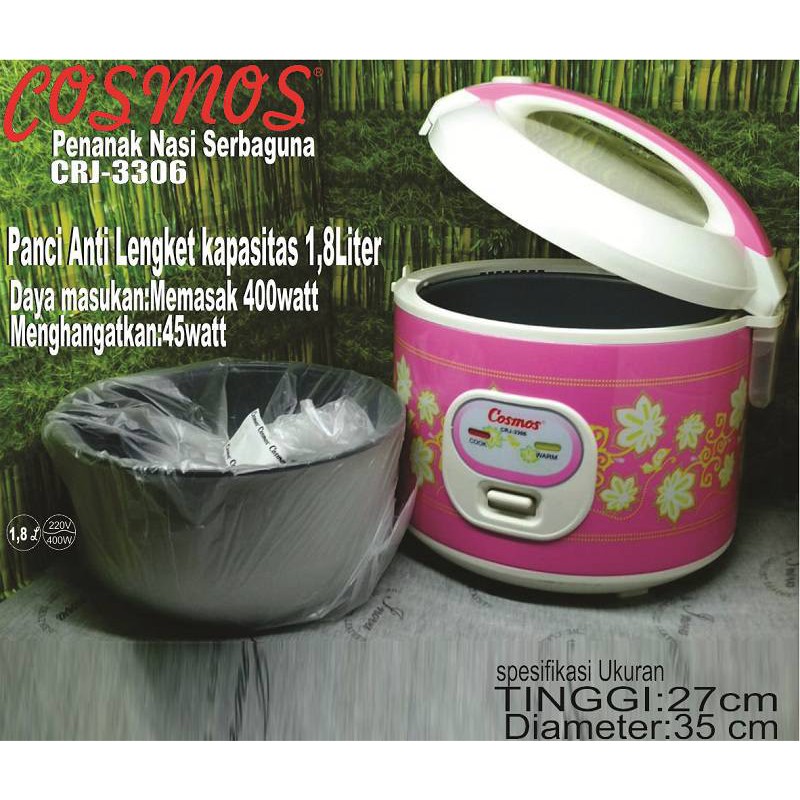 Cosmos crj 3306 1.8L Rice cooker penanak nasi magicom penghangat anti lengket murah