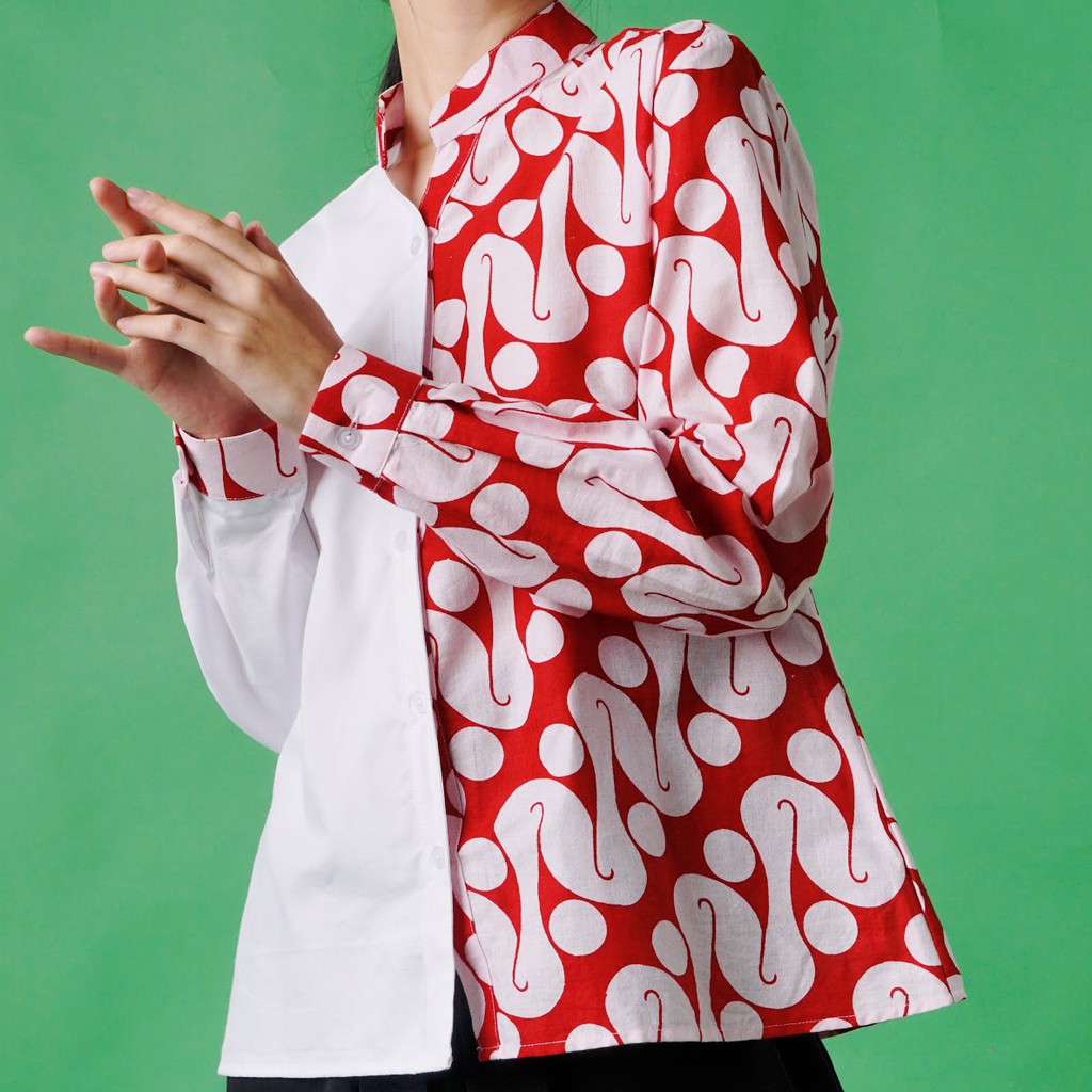 Kemeja Batik - Daisy Red Shirt