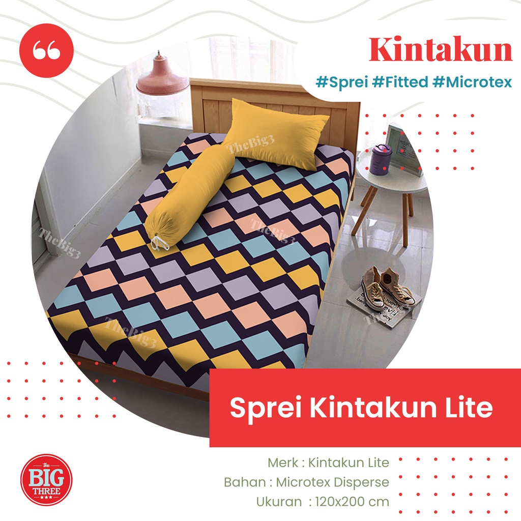 Kintakun Lite Sprei 120x200 / 100X200 CM motif Amarilis Aydan Aruna Carmen Darla Devina Keisya Riana Renata Leila Irmadel  Gardenia Twisty Traccia Vista Pua - Pua Marcatore - Seprai Single 120 SP TBT