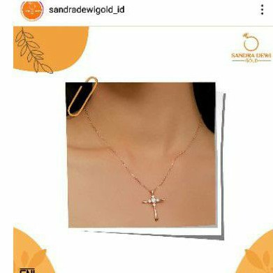 Grosir Liontin wanita model salib elegant sandra dewi gold salib