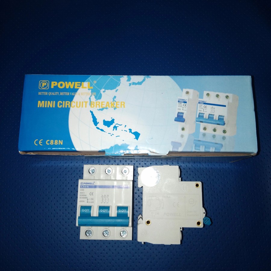 MCB 3 phase 40 A / ohm saklar 3 pass 40 A powell