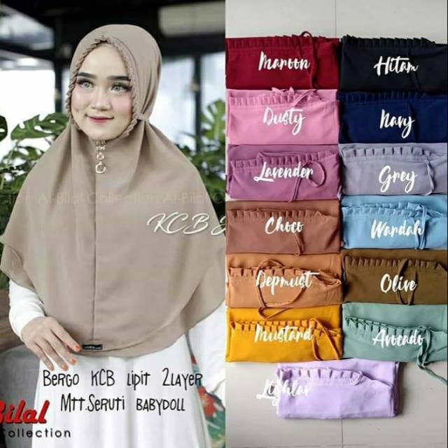 Hijab Bergo kcb 2 layer murah"