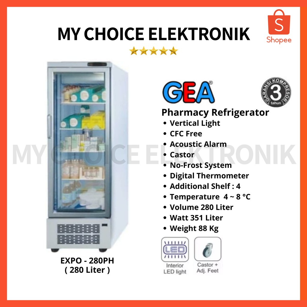 GEA EXPO-280PH Pharmacy Refrigeration / Vaccine Cooler / Kulkas Obat