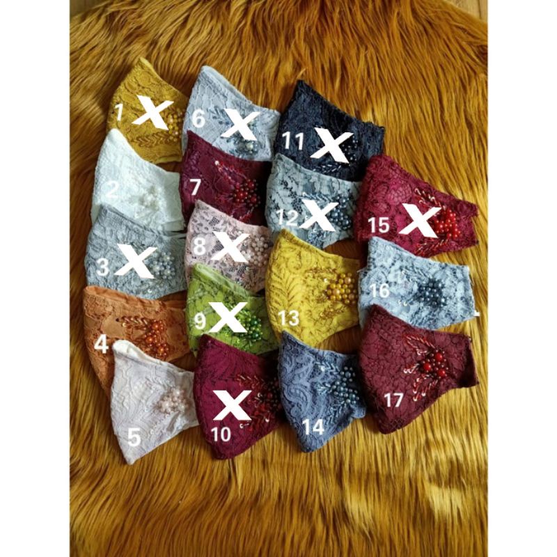 ANGGUN KEBAYA - Masker Brokat Cantik | Masker brukat payet | Masker Brukat 3D Payet