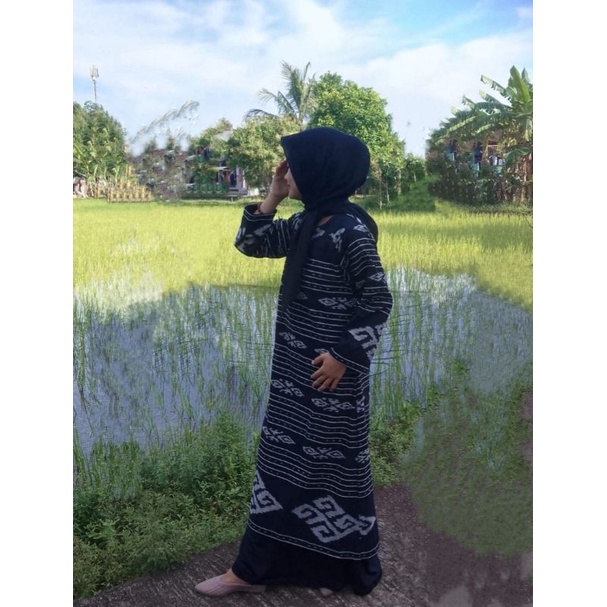 Dress Tenun/ Tunik Tenun Tunik Etnik/Long tunik/Long Dress Baju wanita syar'i