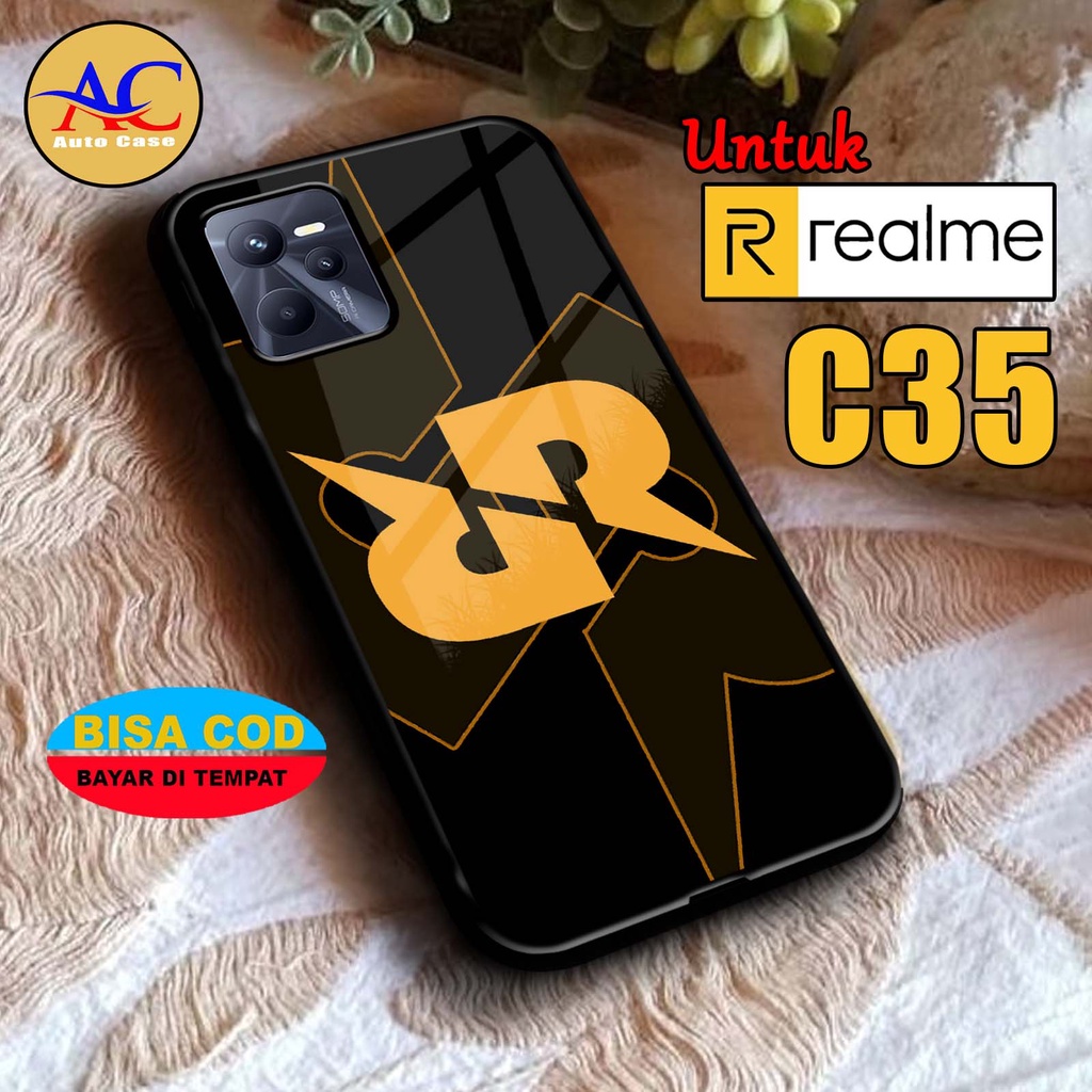 Softcase Glass kaca untuk REALME C35 RRQ Casing Handphone Case Hp Procamera