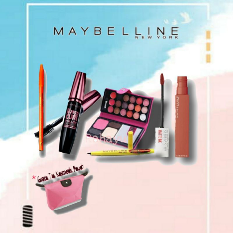 Paket Kosmetik Maybelline Lengkap Murah - Set Make up Maybelline 5in1