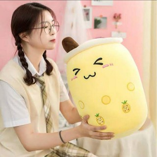 Boneka Boba Bubble Milk Tea Plush Cup bantal lucu buah minuman mewah boneka apel merah muda strawberry teh susu hadiah anak-anak/ pacar/ pasangan