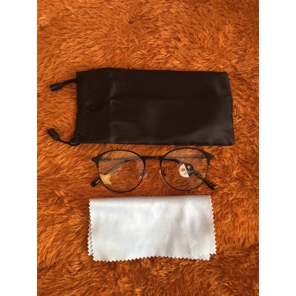 [FREE KOTAK+LAP] KACAMATA PHOTOCROMIC KOREA/KACAMATA ANTIRADIASI 2IN1 PHOTOCROMIK-HITAM FREE POUCH+LAP