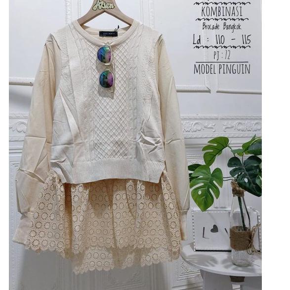 Model Baru.. Rajut Zara Mix Brukat by Zara Woman