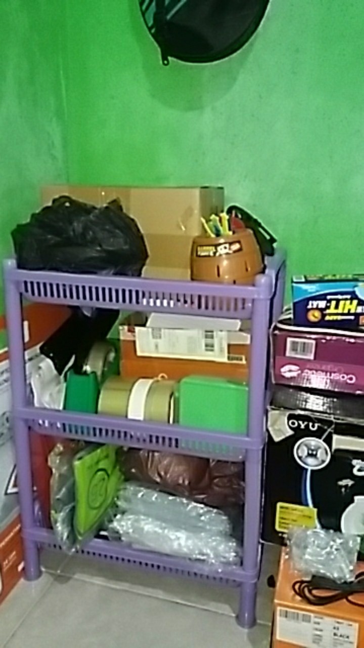 Rak Dokumen/buku/piring, Plastik, Serbaguna Susun 3.