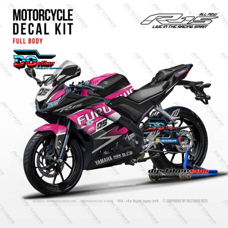 Decal Striping Full Body R15 V3 Pink DG Stiker