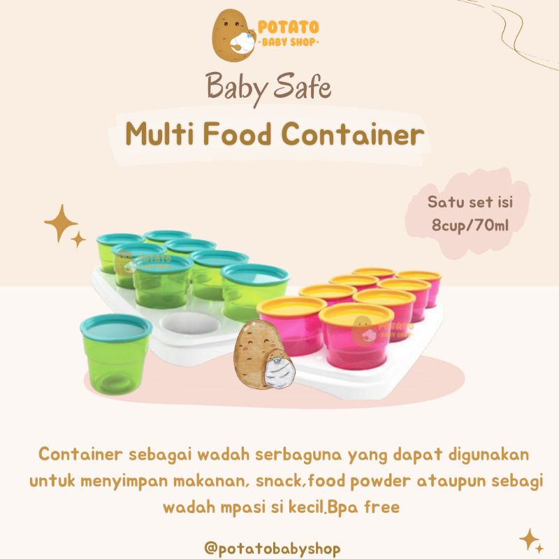 Baby Safe Multi Food Container - Wadah Mpasi set 8pcs