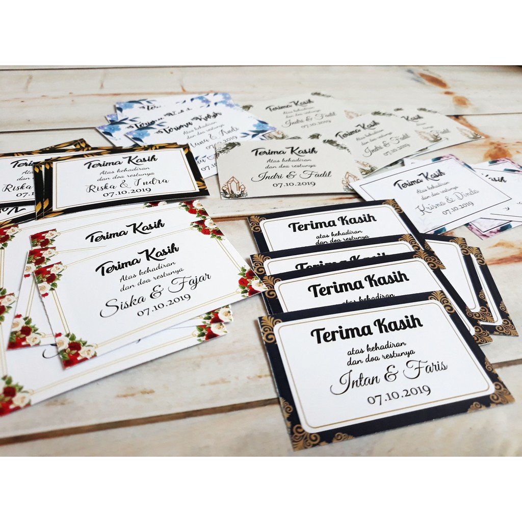 Ukuran Untuk Kartu Ucapan Souvenir Pernikahan Shopee - IMAGESEE