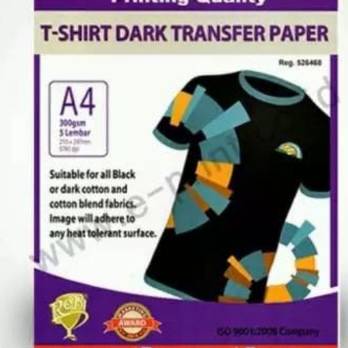 

Menakjubkan E Print Dark T-Shirt Transfer Paper A4 300 Gsm Isi 5 Sheets Terbatas