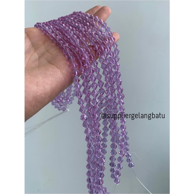 kristal BICONE AUSTRIA UNGU 6mm diamond belimbing craft GELANG KALUNG