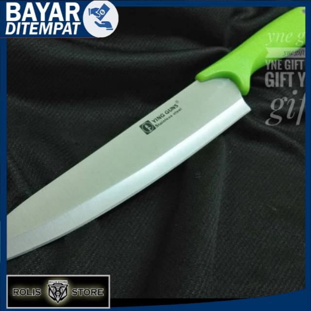 Pisau Dapur Ying Guns Fat Hijau 33cm, Pisau Sushi, Pisau Fillet