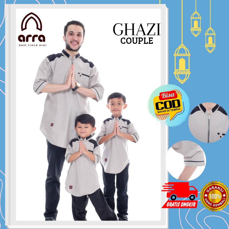 Baju muslim koko polos couple setelan keluarga pria laki laki dewasa ayah bayi anak laki laki stelan