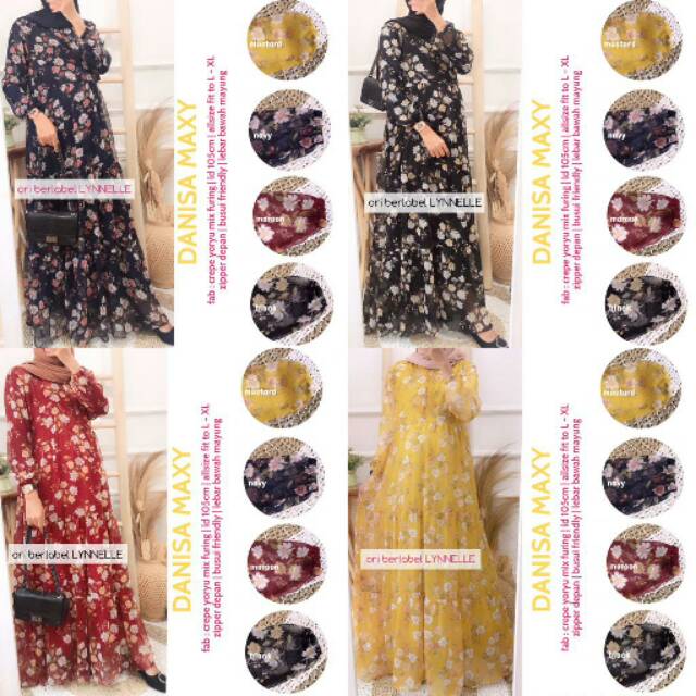 Maxi Dress// Gamis Danisa Maxy By Lynnelle// Gamis Bahan Crepe