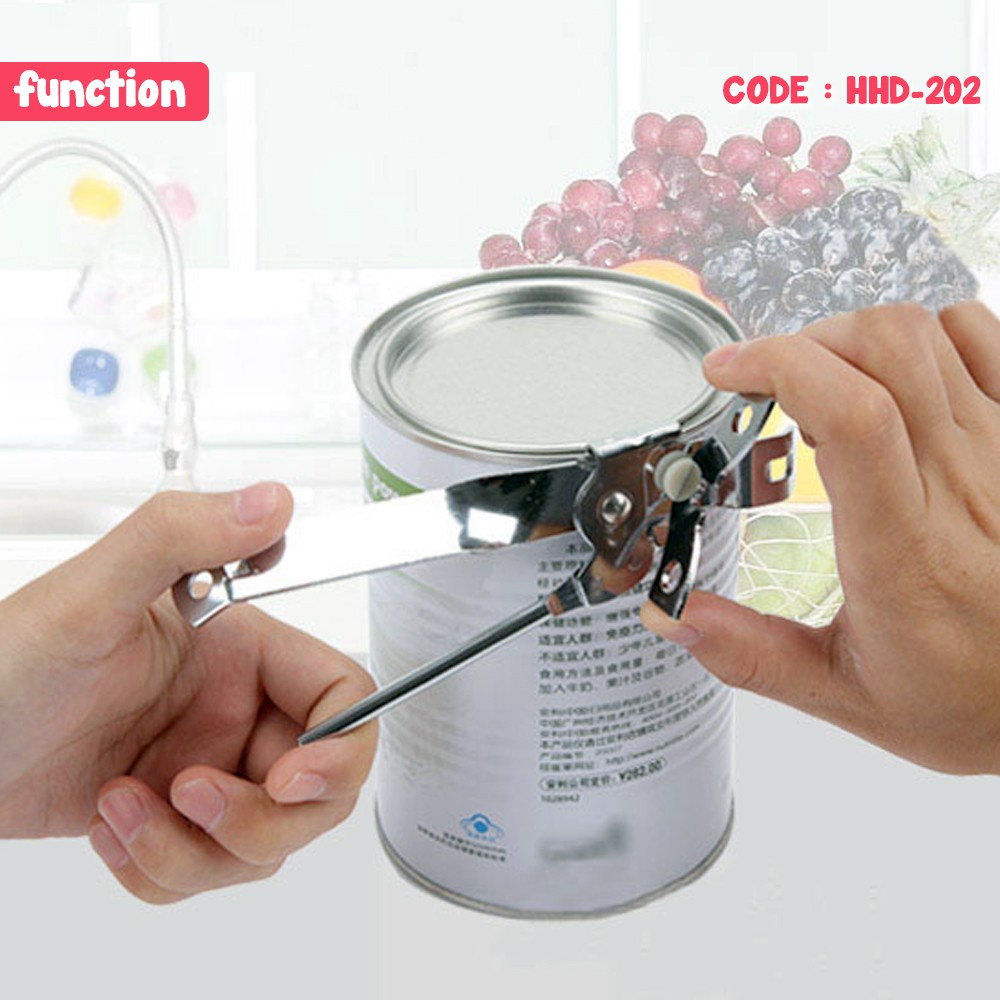 CAN OPENER PEMBUKA KALENG &amp; TUTUP BOTOL PUTAR STAINLESS STEEL - HHD-202