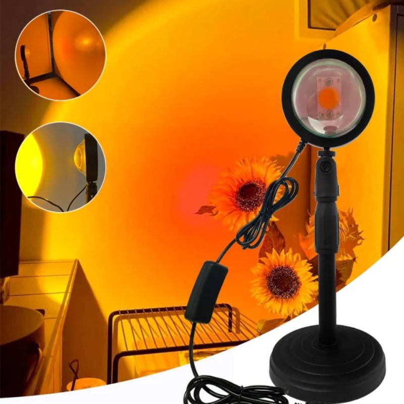 Lampu Sunset Proyektor Aesthetic Lampu LED Lamp Motip Matahari