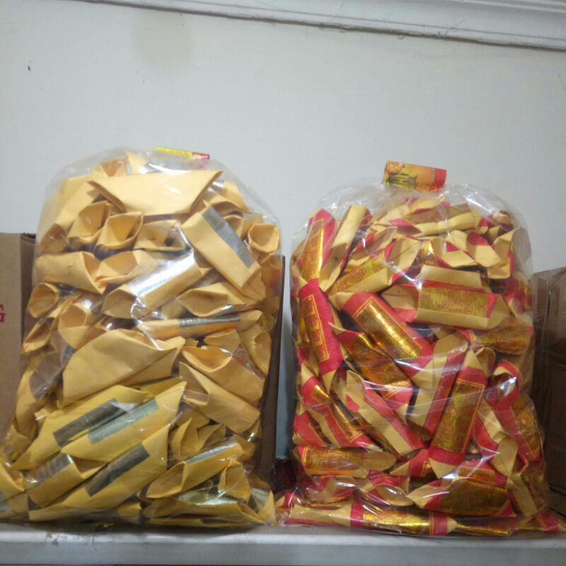 Kertas sembahyang leluhur kim cua emas gun cua perak 1 karung sudah lipat