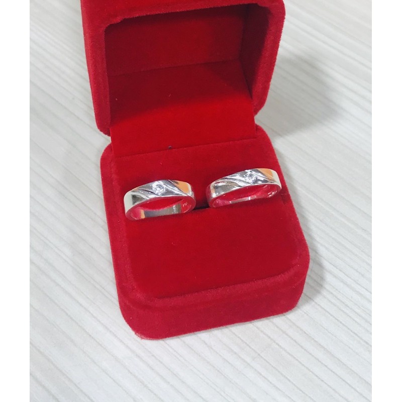 CINCIN PERMTA PASANGAN SILVER925 /LAPIS EMAS PUTIH ASLI /CP053
