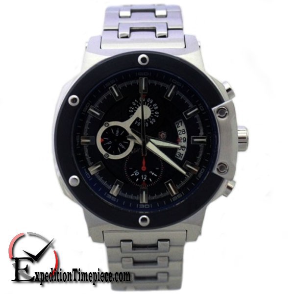 Jam Tangan Expedition E 6365 M Silver Black White