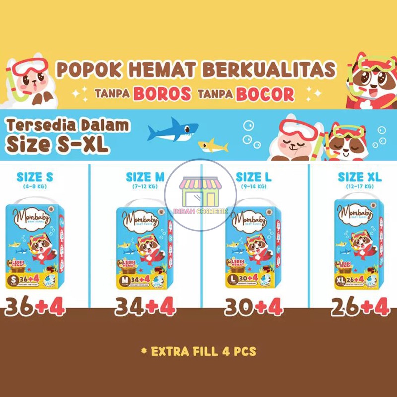 Mombaby Pants S40 / M38 / L34 / XL30 Jumbo Popok Celana