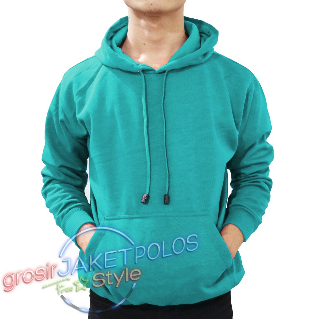  Sweater Polos Hoodie Jumper Unisex Hijau Tosca Shopee 