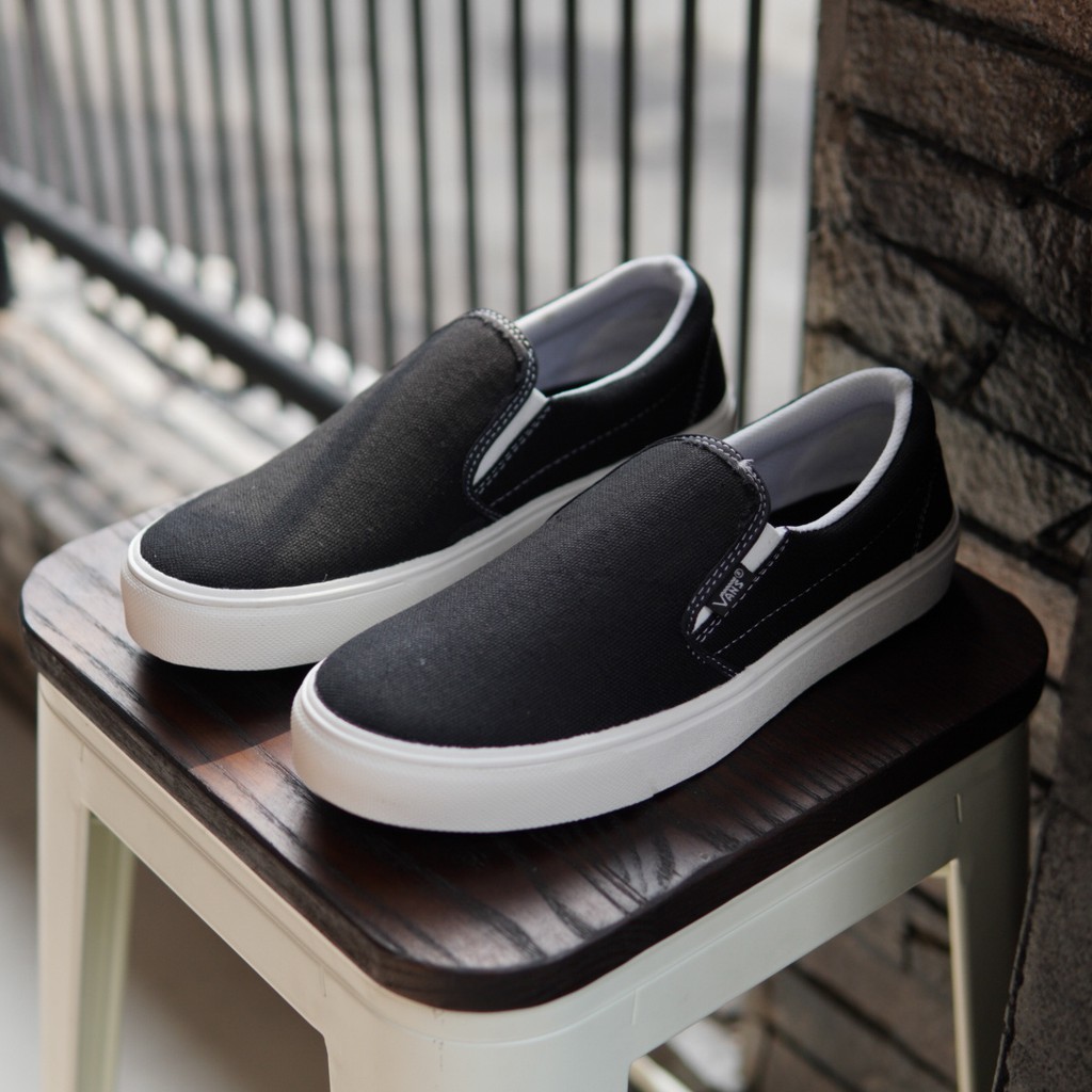 SEPATU VANS SLIP ON MOTIF OG HITAM MURAH