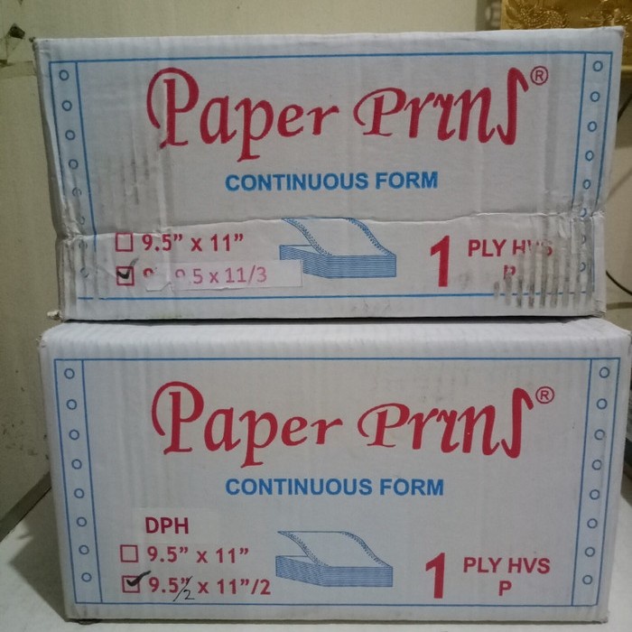 

murah Kertas Continuous Form 1 Ply Bagi 3 atau 1 Ply Bagi 4 - Bagi 4
