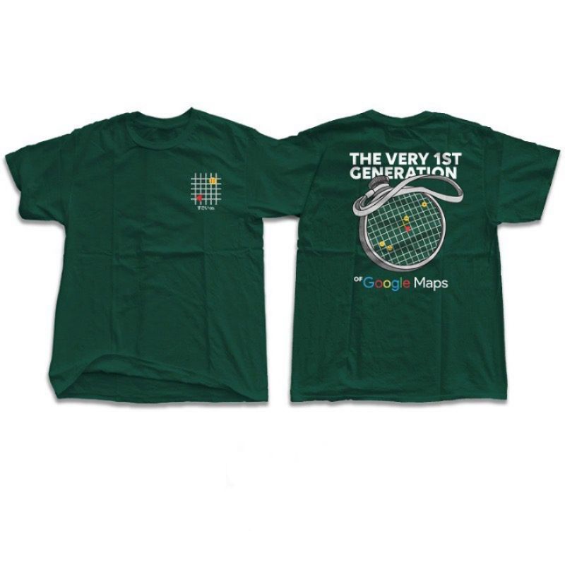 KAOS DISTRO GOOGLE MAPS HIJAU BOTOL
