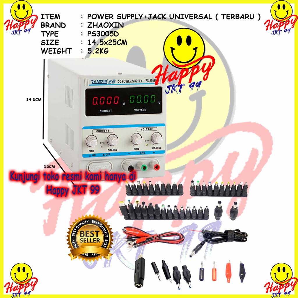 [ HAPPY JKT 99 ] FULLSET 100% ORIGINAL POWER SUPPLY PSU DC ADJUSTABLE ZHAOXIN PS-3005D PS 3005 D PS3005D PS3005 3005D