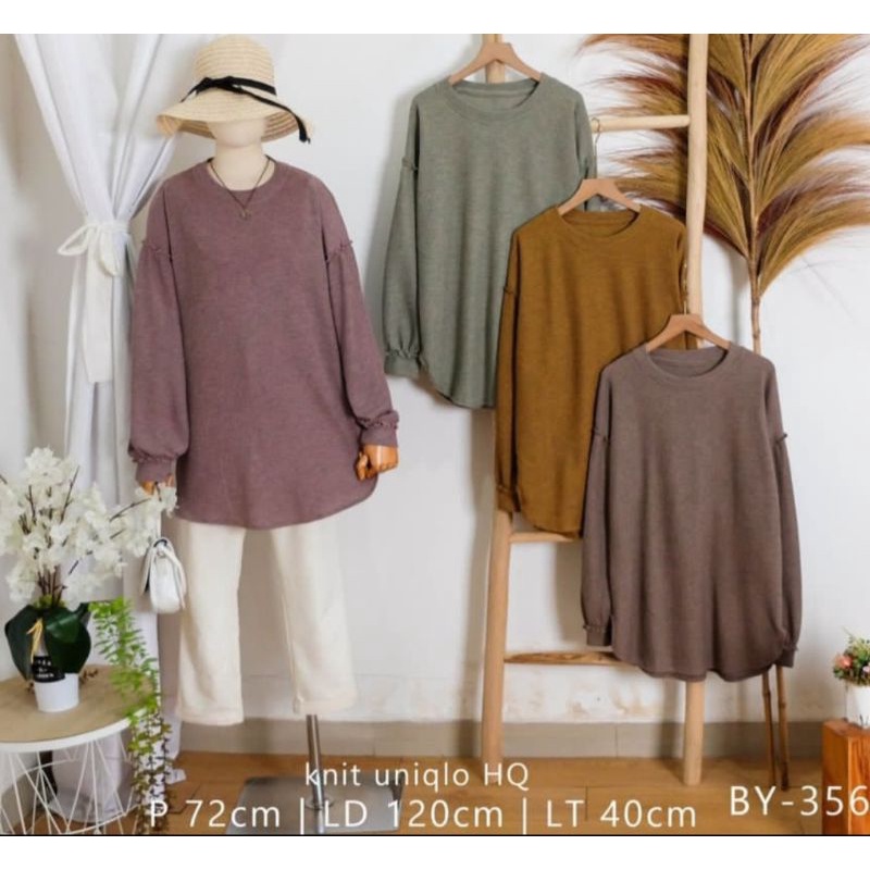 Atasan Knit Uniqlo Premium Lucu Lengan Balon | Atasan LD 120