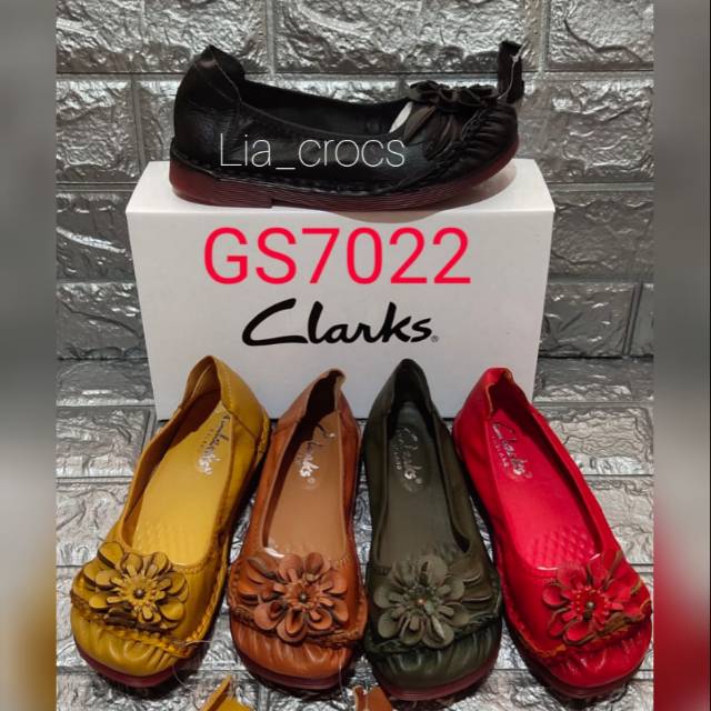 Sepatu wanita CLARKS flat Lotus/Clarks kulit asli