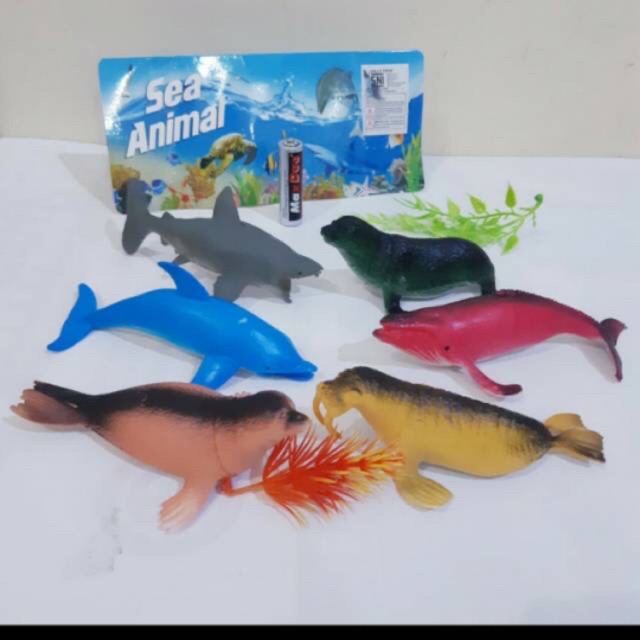 MAINAN SET HEWAN LAUT BESAR KARET - PAKET SEA ANIMAL ANAK EDUKATIF