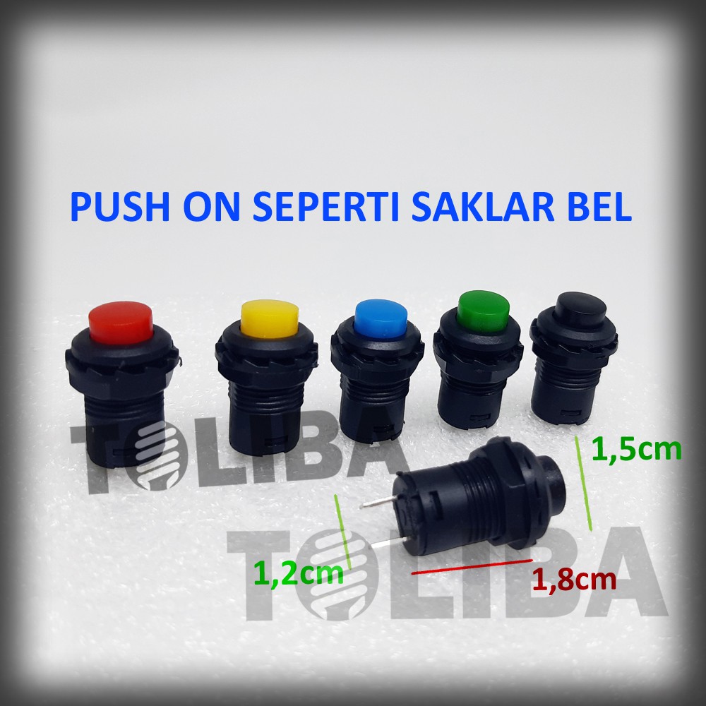 push on kecil / saklar switch push kaki pin 2 seperti saklar bell bel