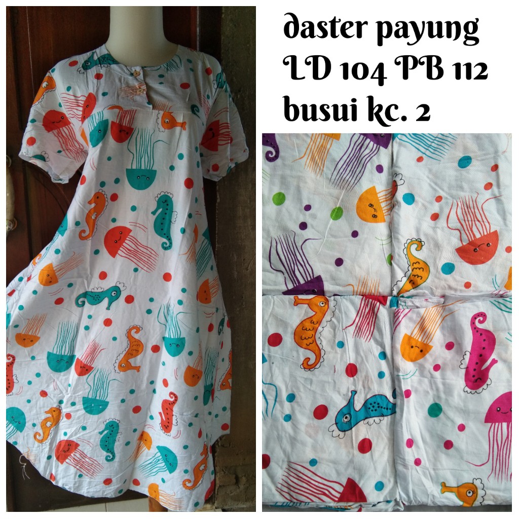 Daster batik payung super jumbo baju tidur klok lebar Daster batik payung super jumbo baju tidur klok lebar