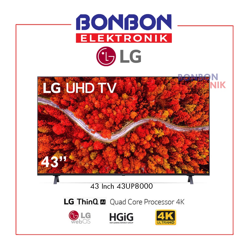 LG LED 43 Inch 43UP8000 SMART TV UHD 4K HDR MAGIC REMOTE 43UP8000PTB