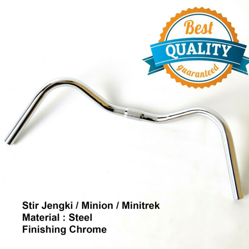 STIR SETIR STANG SEPEDA JENGKI KUMIS / MINION /MINITREK CHROME