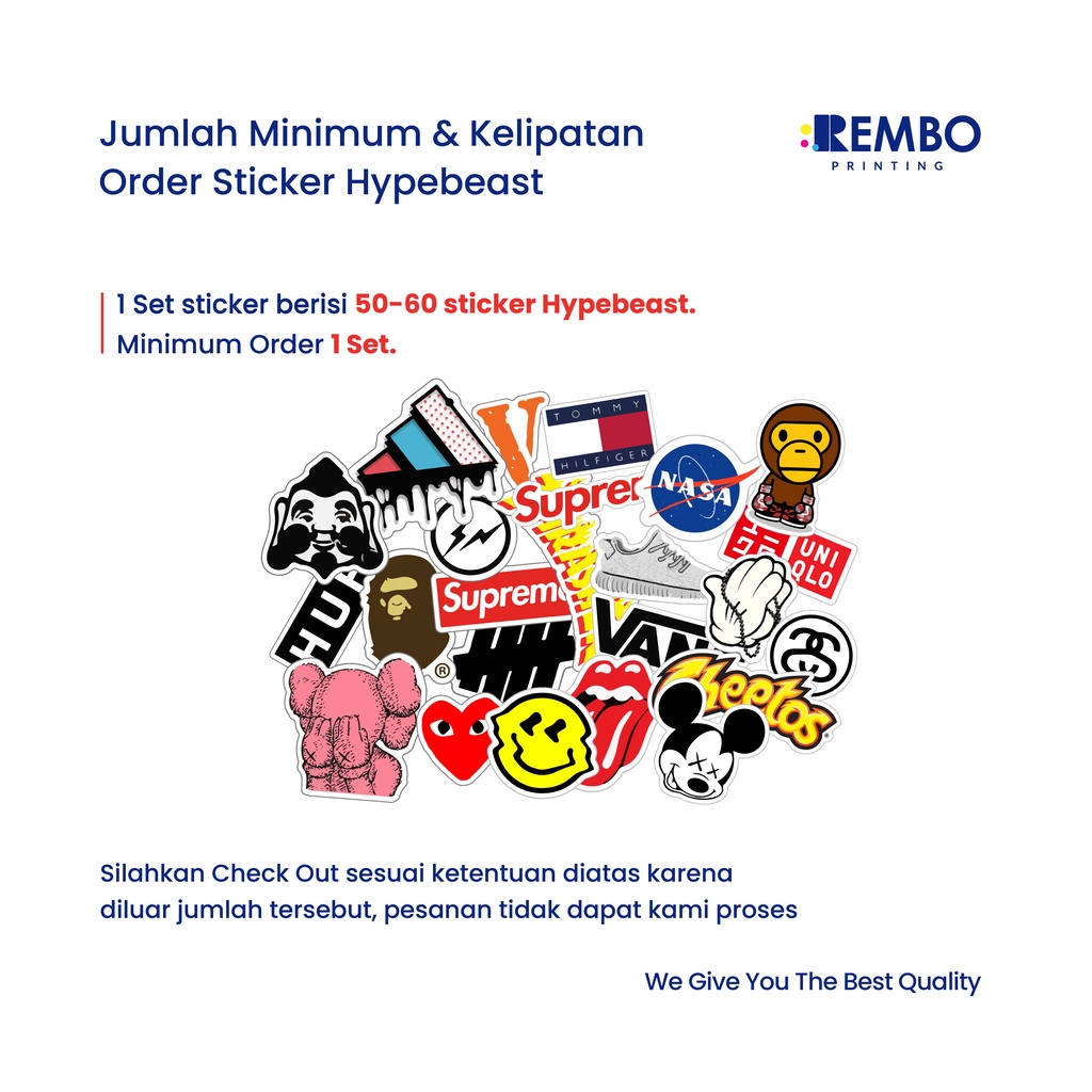 STIKER LOGO HYPEBEAST Graffiti | Sticker Vinyl Laptop Waterproof DIY HP Ipad Tablet Motor Helm Mobil - REMBO PRINTING