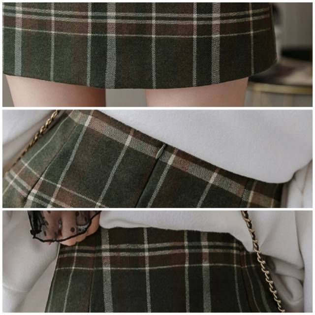 KARAKOREA 8927 Hanbyeol Skirt/Rok Pendek/Mini Skirt/Rok Autumn/Plaid Skirt/Square Skirt/Rok Winter/Rok Korea Skirt