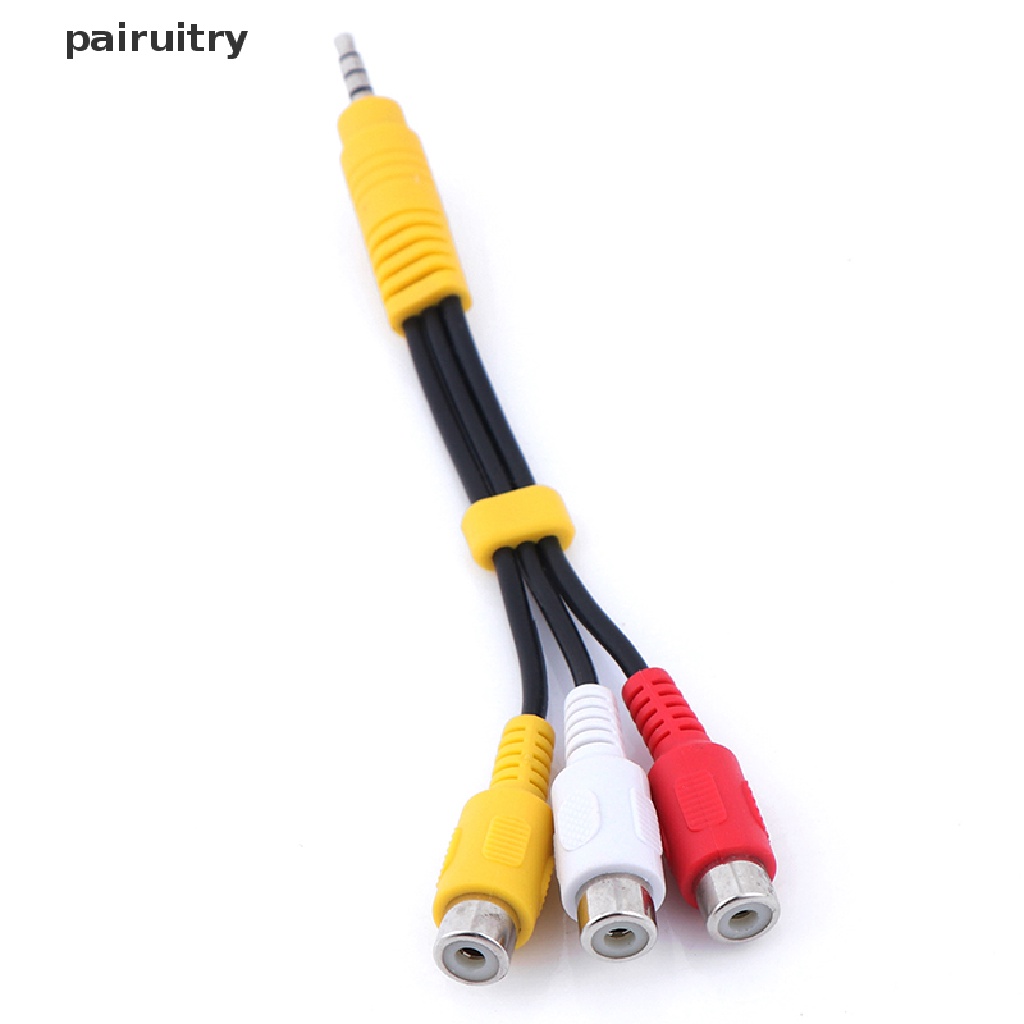 Prt 1Pc Kabel adapter audio video AV mini aux 3.5mm male Ke 3 RCA female PRT