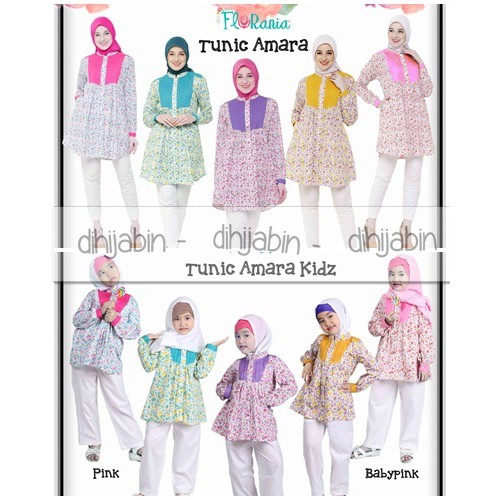 Baju Atasan Couple Ibu dan Anak - Amara Katun Korea - Florania- Kidzalova